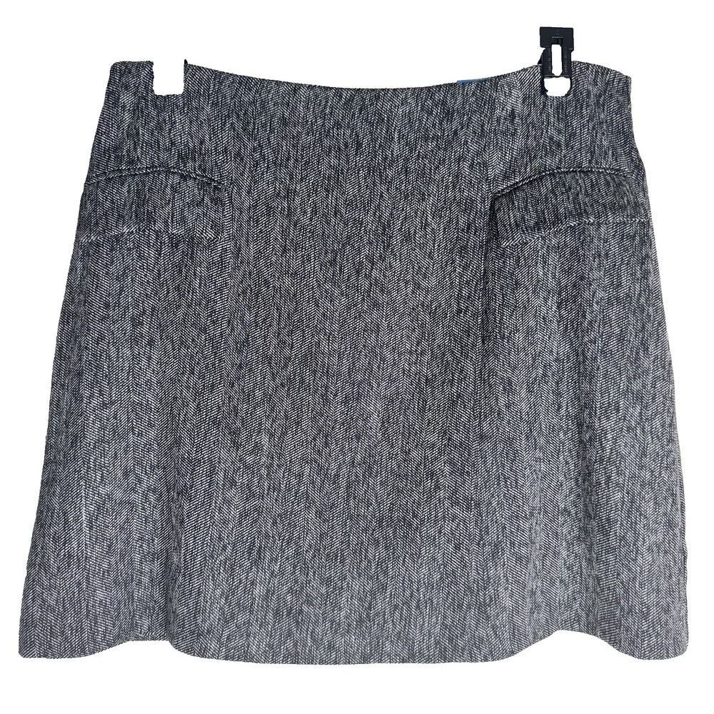 NWT Vince Camuto Skirt Black White Wrap Herringbone Tweed Lined Career SZ 14